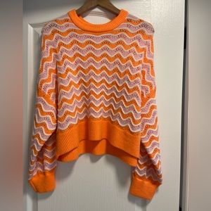 🧡💕 orange pink sweater long sleeves size L